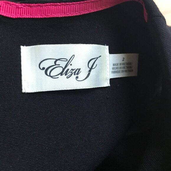 Eliza J Colorblock Black & White Knit Fit & Flare Dress Size 2 - Picture 4 of 5